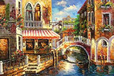 Building oil painting