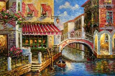 Building oil painting