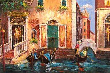 Building oil painting