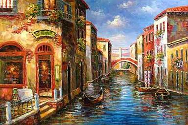 Building oil painting