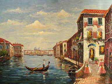 Building oil painting