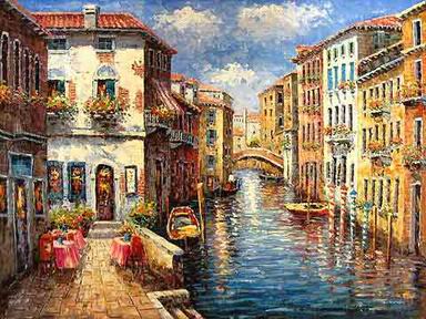 Building oil painting