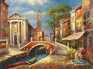 Building oil painting