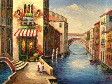 Building oil painting