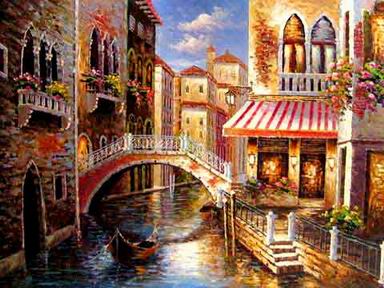 Building oil painting