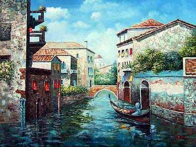 Building oil painting