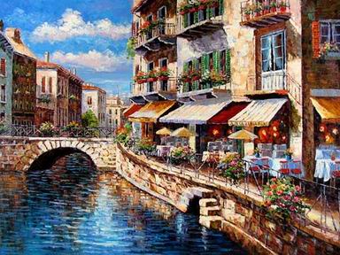 Building oil painting