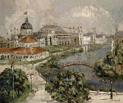 Building oil painting