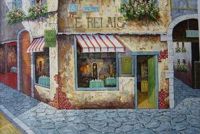 Building oil painting