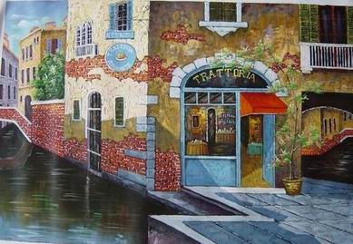 Building oil painting