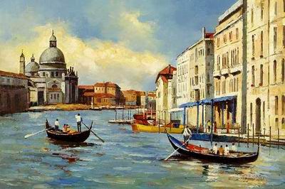 Building oil painting