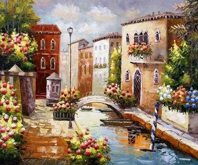 Building oil painting