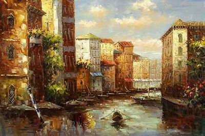 Building oil painting