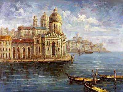 Building oil painting