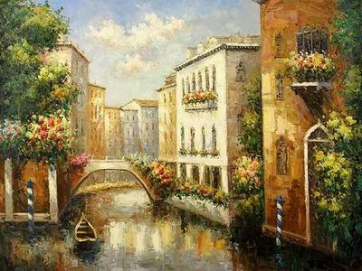 Building oil painting