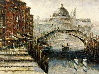 Building oil painting