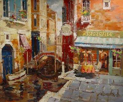 Building oil painting