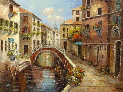 Building oil painting