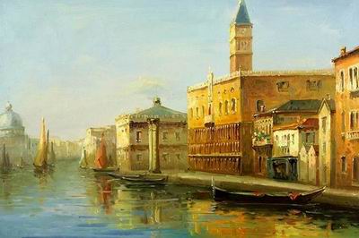 Building oil painting