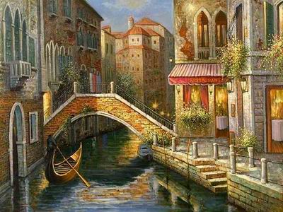 Building oil painting