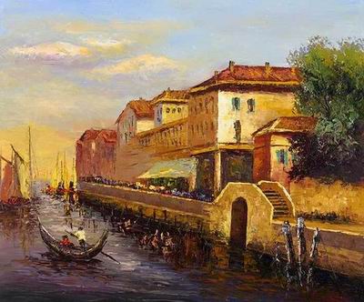 Building oil painting