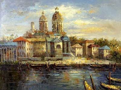 Building oil painting