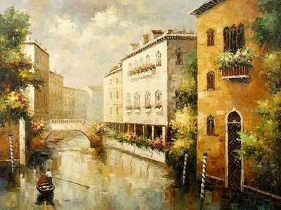 Building oil painting