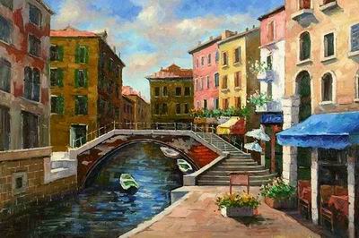 Building oil painting