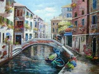 Building oil painting