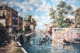 Building oil painting