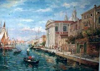 Building oil painting