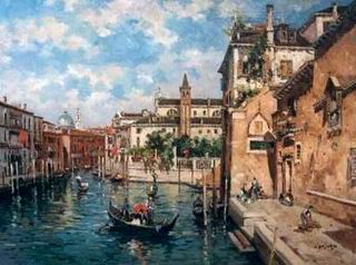 Building oil painting