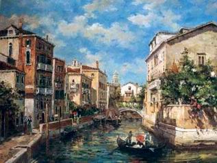 Building oil painting