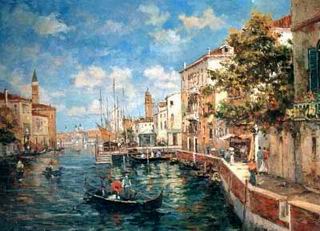 Building oil painting