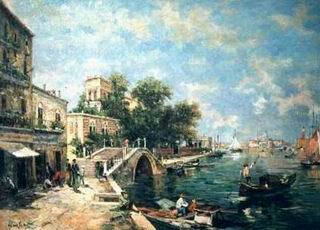 Building oil painting