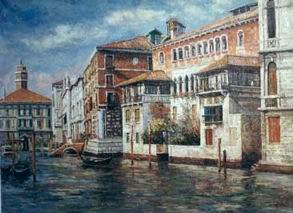 Building oil painting