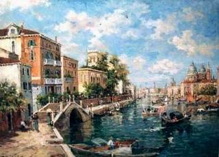 Building oil painting