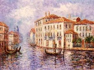 Building oil painting