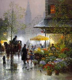 Building oil painting