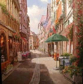 Building oil painting