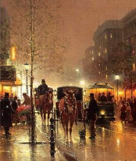 Building oil painting