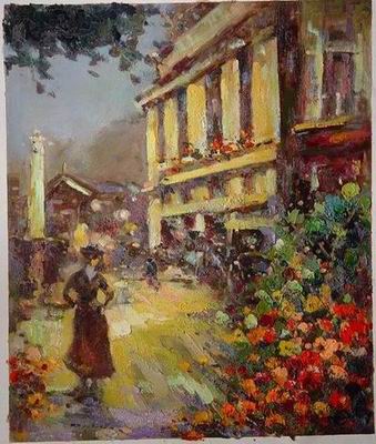 Building oil painting