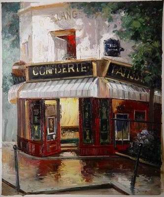 Building oil painting