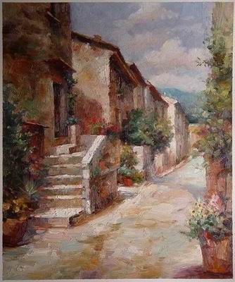 Building oil painting