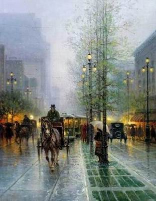 Building oil painting