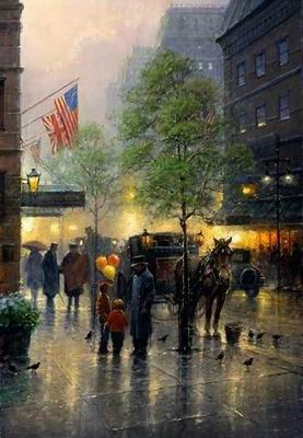 Building oil painting