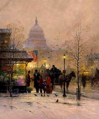 Building oil painting