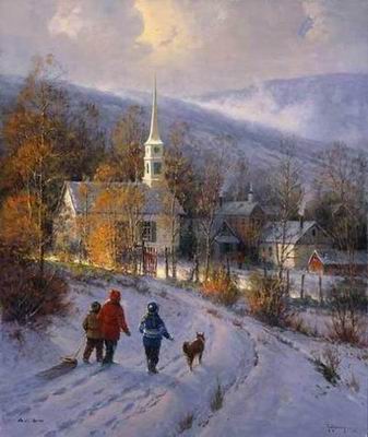 Building oil painting