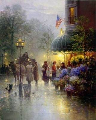 Building oil painting