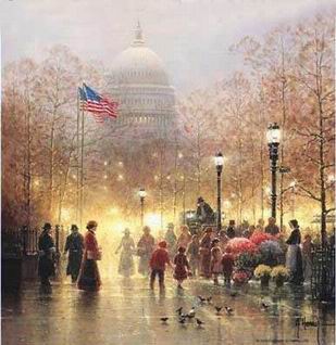 Building oil painting